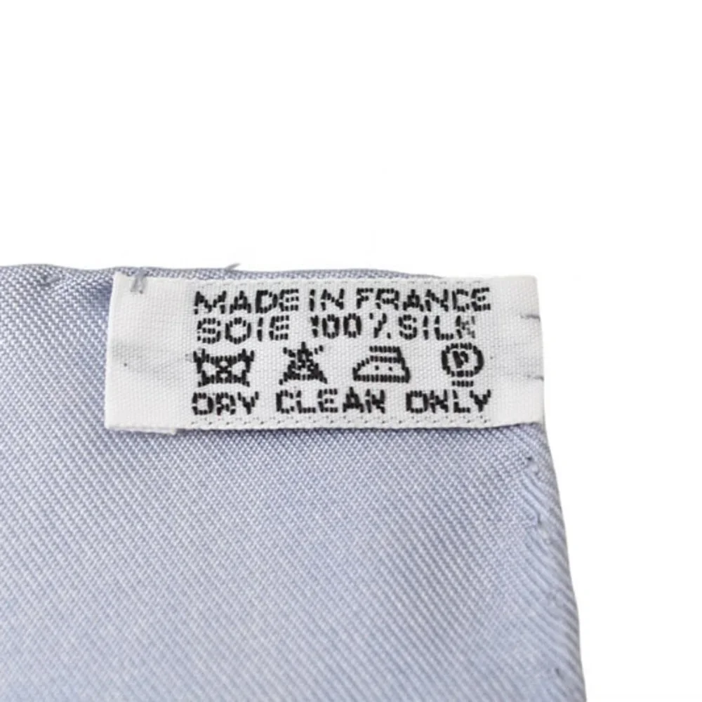 HERMES Blue Silk Scarf - Picture 7 of 9